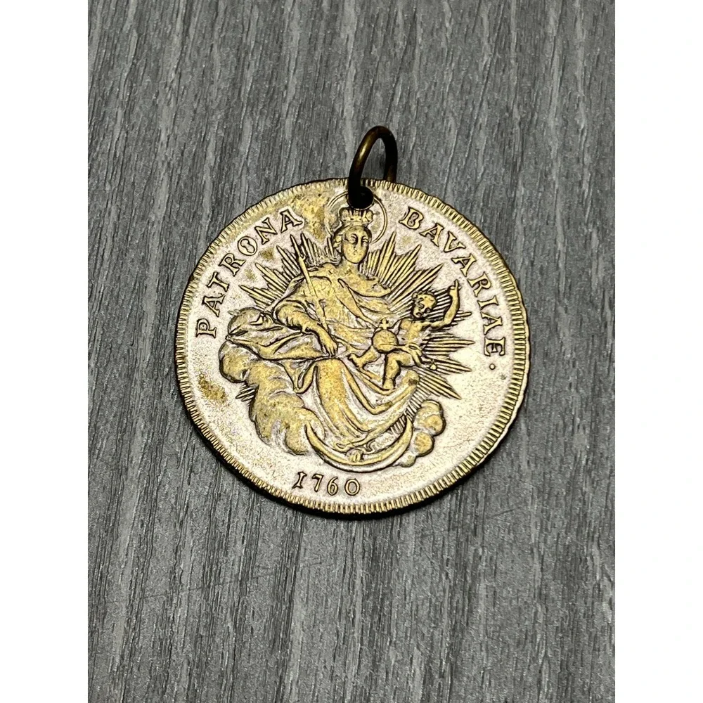 Vintage 1760 Patrona Bavariae Maximilian III Joseph Coin Pendant Medallion 22g